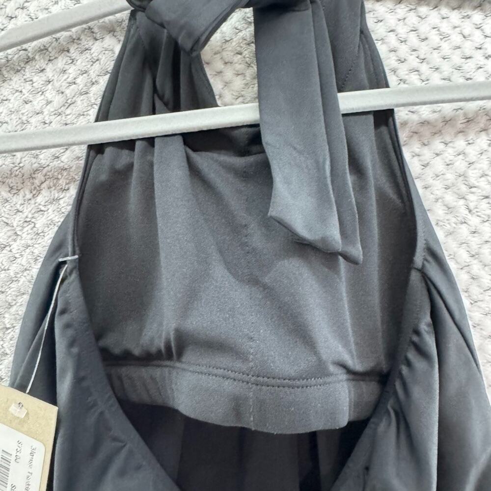 Albion Blousy Tankini Womens M Black Matte Padded Build-in Bra Halter Tie New - Picture 4 of 9